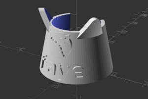 Mate Tag Vorlage in OpenSCAD mit meinem Namen darauf
