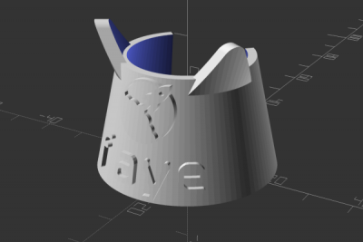Mate Tag template in OpenSCAD with my name on it.