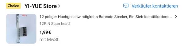 AliExpress-Screenshot, Barcode-Scan-Head für 1,99 €